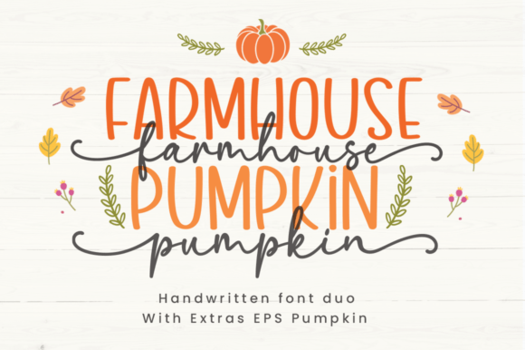 Farmhouse Pumpkin: The Handwritten Font Duo for Autumn Charm
